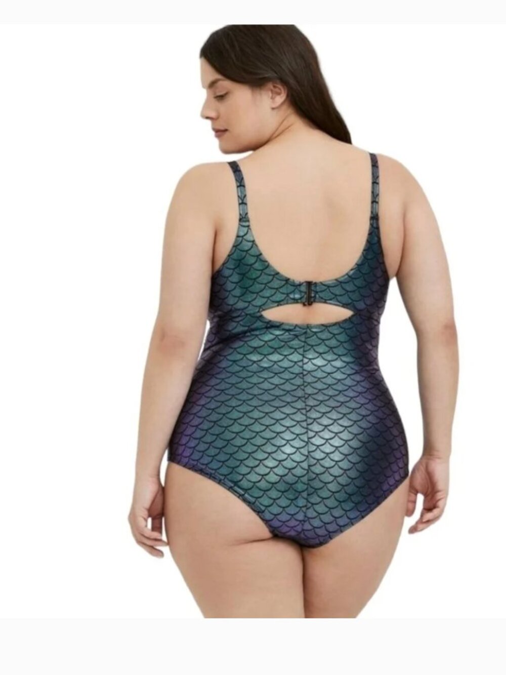 Torrid Iridescent Mermaid One Piece Swimsuit Swim Suit Blue Plus Size 4X D / DD - Picture 7 of 10